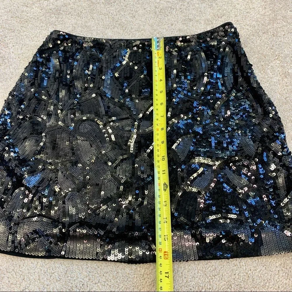 DKNYC Black sequin stretchy Miniskirt size L